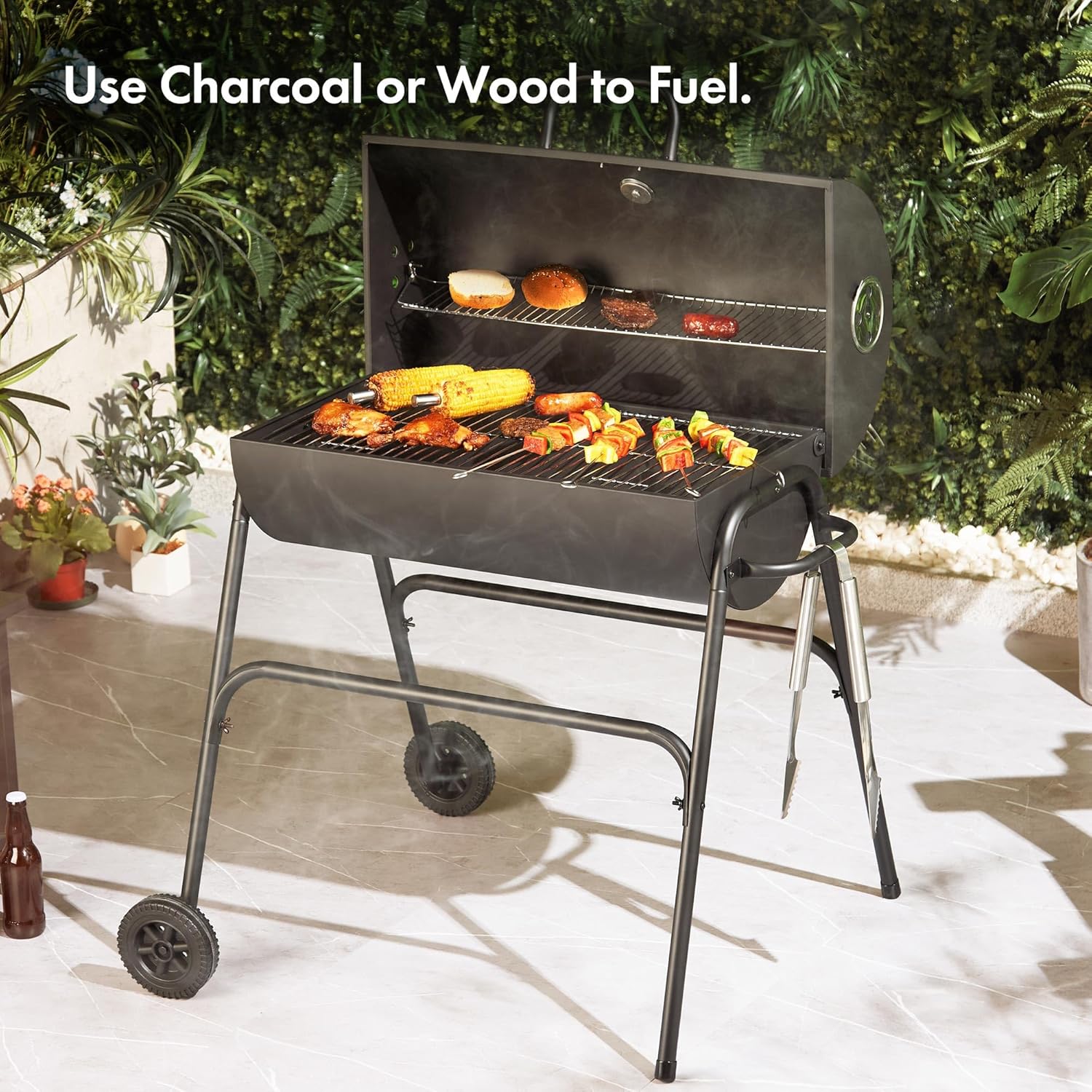 VonHaus Charcoal BBQ – Portable Barrel Barbecue