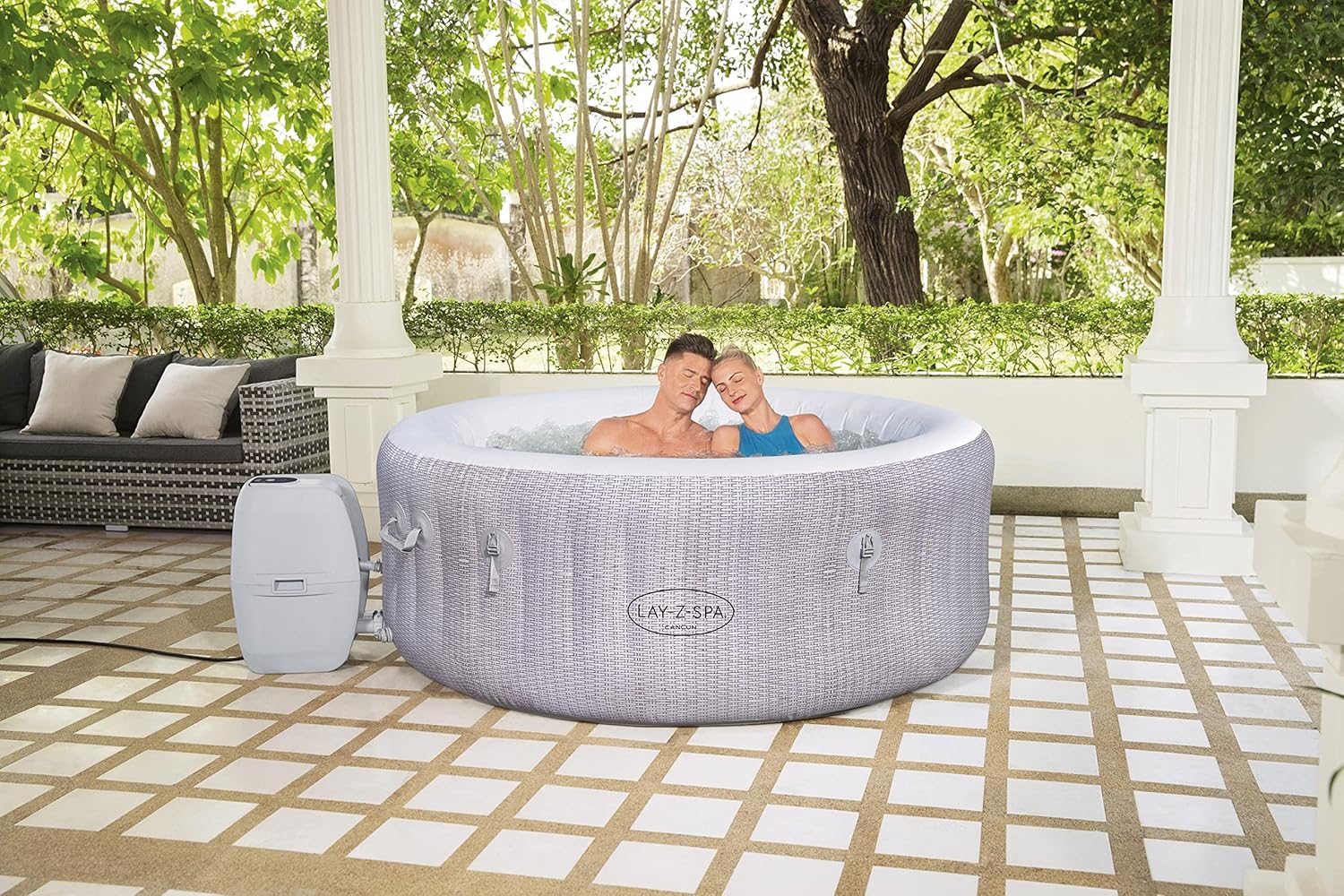 Lay-Z-Spa Cancun Signature AirJet Inflatable Hot Tub Spa 2-4 person