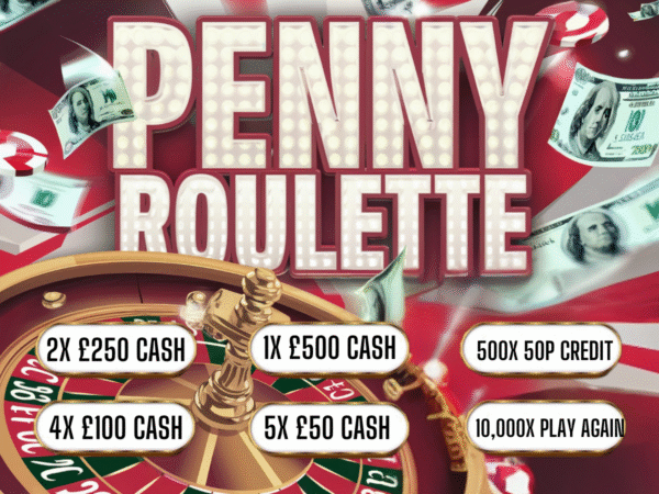 PENNY ROULETTE INSTANT WIN-  £2K+ PRIZE POT